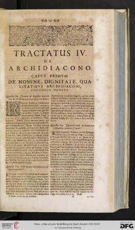 Tractatus IV. De archidiacono