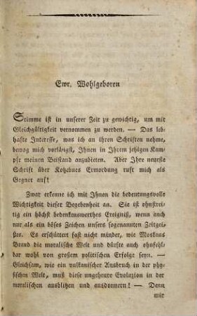 Noch ein Wort über Kotzebue's Ermordung