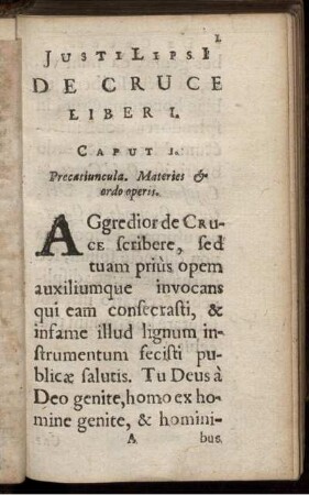 Iusti Lipsi[i] De Cruce Liber I