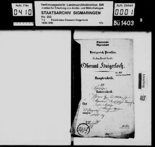 Haigerloch: Beabsichtigte Vereinigung mehrerer Stipendien (Egg´, Müller´und Rees´sches Stipendium) mit Abschriften der Fundationsurkunden, IV. Fasz.
