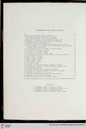 Verzeichnis der Abbildungen / Tafeln