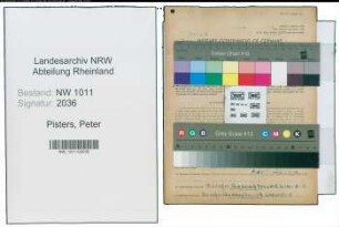 Entnazifizierung Peter Pisters , geb. 08.08.1922 (Kraftfahrer)