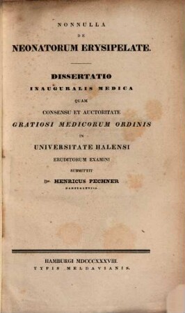 Nonnulla de neonatorum erysipelate : Diss. inaug. med.
