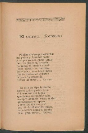 El curso... forzoso
