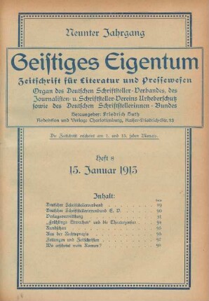 Heft 8 (15. Januar 1913)
