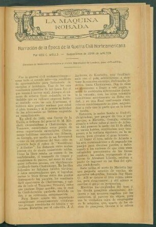 La máquina robada : Narración de la época de la Guerra Civil Norteamericana