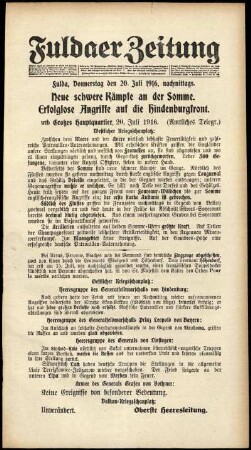 Ausgabe vom Donnerstag, den 20. Juli 1916.