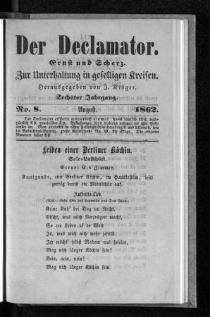 Leiden einer Berliner Köchin.
