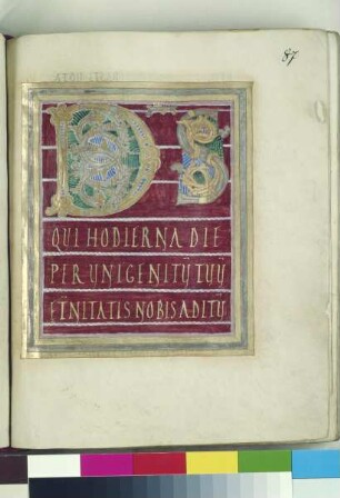 Guntbald-Sakramentar — Initialzierseite, Folio fol. 87r