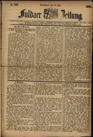 Ausgabe vom Samstag, den 17. Mai 1884.