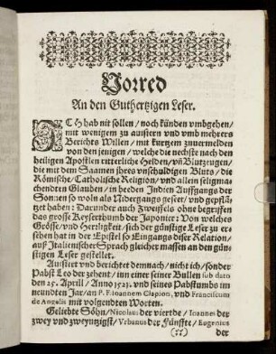 Vorred An den Guthertzigen Leser.
