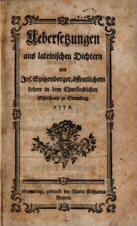 Uebersetzungen aus lateinischen Dichtern