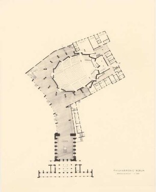 Philharmonie, Berlin-Wilmersdorf: Erdgeschoss 1:200 (Foto von Inv.Nr. 36936)