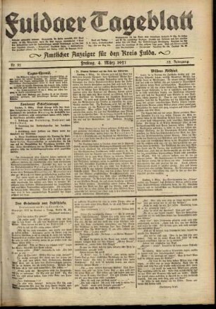Ausgabe vom Freitag, den 04. März 1921.