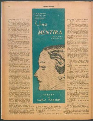 Una mentira : Cuento por Sara Papier