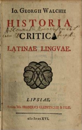 Historia critica latinae linguae
