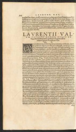 Laurentii Vallae ... Lib. II.