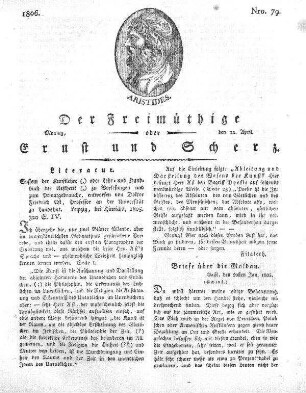 Nro. 79, Montag den 21. April 1806