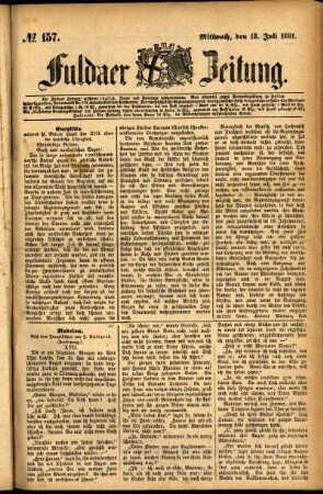 Ausgabe vom Mittwoch, den 13. Juli 1881.