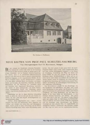 Neue Bauten von Prof. Paul Schultze-Naumburg