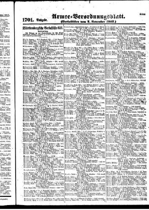 1701. Ausgabe. Mittwoch, 7. November 1917
