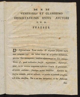 Venerabili Et Clarissimo Dissertationis Huius ...