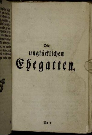 Die unglücklichen Ehegatten.