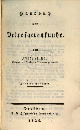 Handbuch der Petrefactenkunde, 2