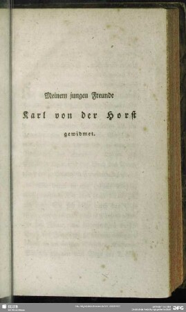 Meinem jungen Freunde Karl von der Horst gewidmet
