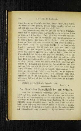 ¬Die¬ öffentlichen Kampfspiele bei den Franken