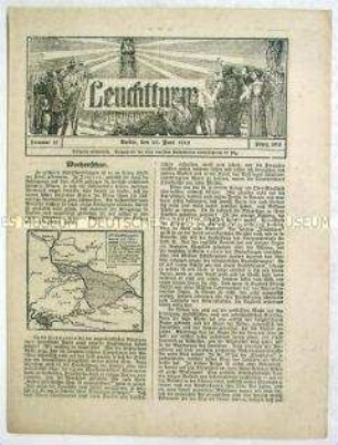 Nachrichtenblatt "Leuchtturm" mit Meldungen zu den Kriegsgegnern