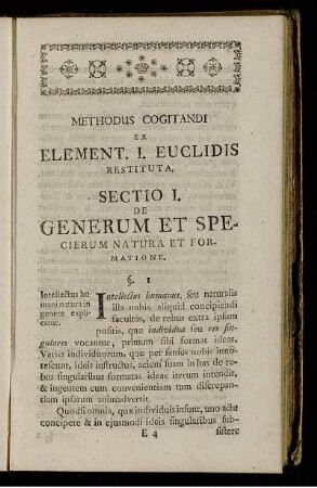 Sectio I. - Sectio II.