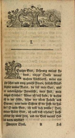 Andachten in Betrachtungen, Gebeten und Liedern über Gott, seine Eigenschaften und Werke, 2,1