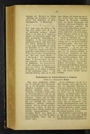 Verhandlungen der Seminarkonferenz zu Ottweiler : Bericht