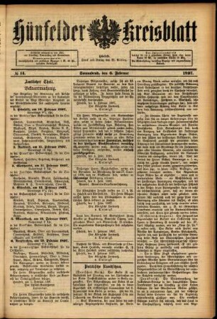 Ausgabe vom Samstag, den 06. Februar 1897.