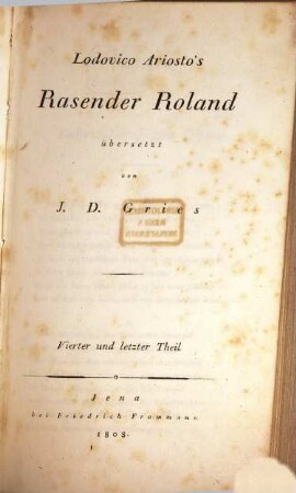 Lodovico Ariosto's Rasender Roland, 4