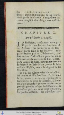 Chap. X. Des Cérémonies de l’Eglise.