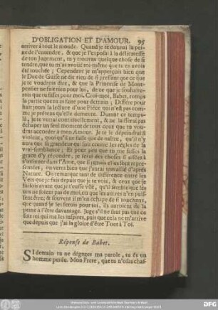 Réponse de Babet.
