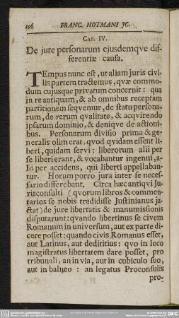 Cap. IV. De iure personarum ejusdemque differentiae causa