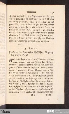 3. Kapitel. Fortsezung der Armenischen Geschichte. Ursprung des Flusses Tigris.