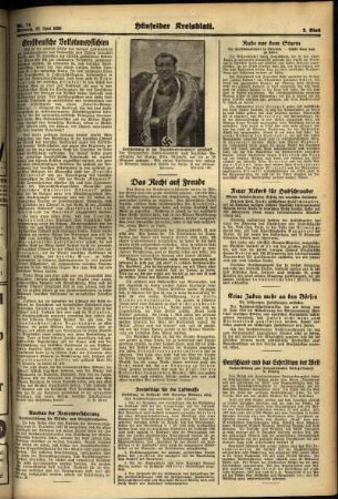 Zweite Ausgabe vom Mittwoch, den 22. Juni 1938.