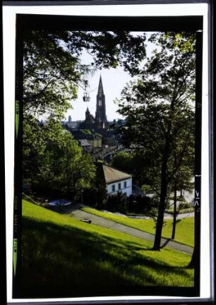 Freiburg: Schlossberghang mit Seilbahn und Münster