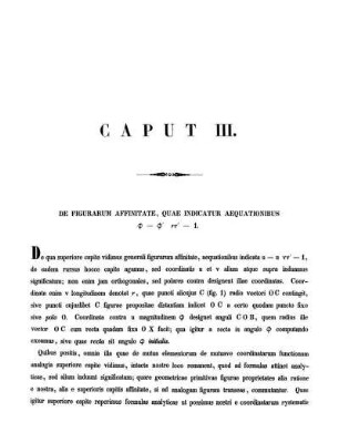 Caput III. De Figuram affinitate, quae indicatur aequationibus ... .