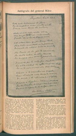 Autógrafo del general Mitre