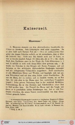 Kaiserzeit: Maecenas