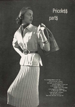 Modeaufnahme, Modell Kay Conroy, Tearsheet, Frontispiz (Mademoiselle)