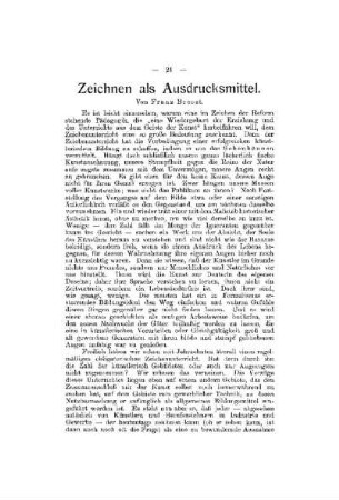 Zeichnen als Ausdrucksmittel