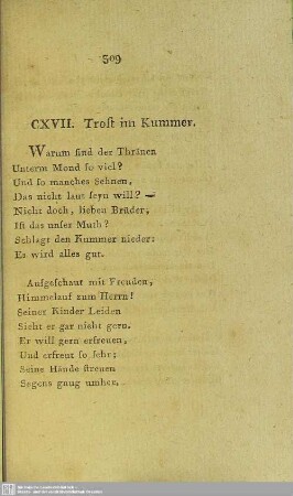 CXVII. Trost im Kummer