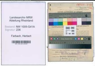Entnazifizierung Herbert Farbach , geb. 01.02.1916 (Polizist)