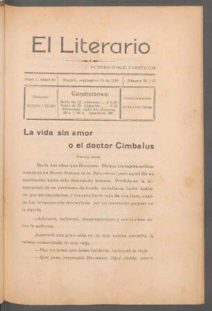 La vida sin amor o el doctor Címbalus : Novela corta - [Traducción]